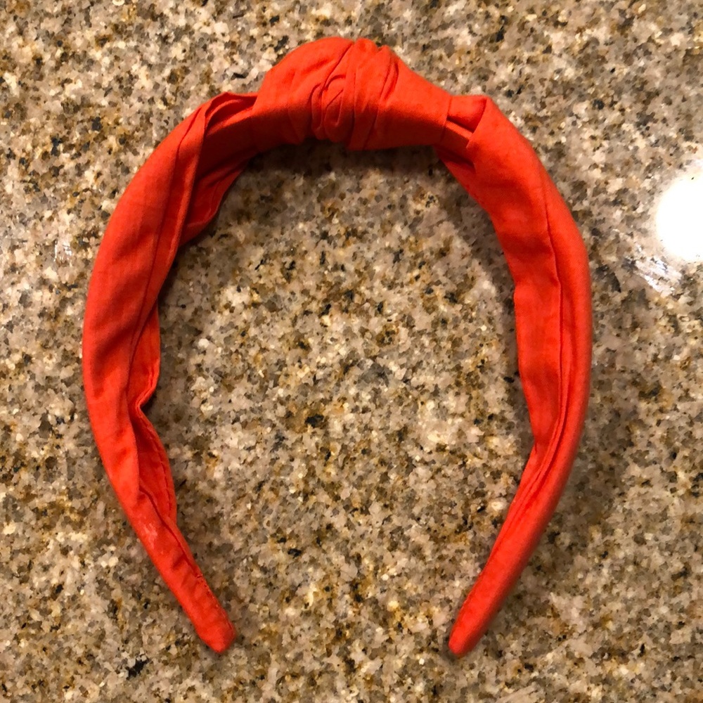 J Crew red linen headband